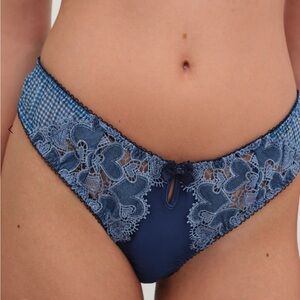 For Love and Lemons Denim Hearts high waisted Gingham Lace Panty Underwear